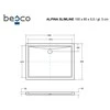 Dušo padėklas Besco Alpina SlimLine Stone Effect New, 100 x 80 x 5,5 cm