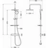 Dušo sistema su termostatu Mexen KT40, Juodas