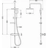 Dušo sistema su termostatu Mexen KX33, Chrome