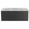 Dviguba spintelė Besco Akya Linea 131 cm su praustuvu ir klik-klak, Gun Metal matt/Baltas glossy+Baltas