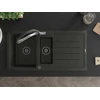 Granitinė virtuvinė plautuvė Mexen Andres su maišytuvu ir sifonu, Metallic juodas/auksinis+Juodas/Chrome