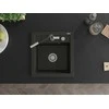 Granitinė virtuvinė plautuvė Mexen Vito su maišytuvu ir sifonu, Metallic juodas/auksinis+Juodas/Chrome