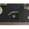 Granitinė virtuvinė plautuvė Mexen Milo su maišytuvu ir sifonu, Metallic juodas/auksinis+Chrome