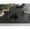 Granitinė virtuvinė plautuvė Mexen Kevin su maišytuvu ir sifonu, Metallic juodas/auksinis+Juodas