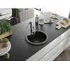 Granitinė virtuvinė plautuvė Mexen Diego su maišytuvu ir sifonu, Metallic juodas/auksinis+Juodas/Chrome