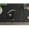 Granitinė virtuvinė plautuvė Mexen Cesar su maišytuvu ir sifonu, Metallic juodas/auksinis+Juodas/Chrome