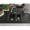 Granitinė virtuvinė plautuvė Mexen Carlos su maišytuvu ir sifonu, Metallic juodas/auksinis+Chrome