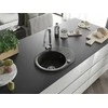 Granitinė virtuvinė plautuvė Mexen Kevin su maišytuvu ir sifonu, Metallic juodas/auksinis+Chrome