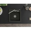 Granitinė virtuvinė plautuvė Mexen Vito su maišytuvu ir sifonu, Metallic juodas/auksinis+Chrome