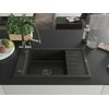 Granitinė virtuvinė plautuvė Mexen Elias su maišytuvu ir sifonu, Metallic juodas/auksinis+Juodas/Chrome
