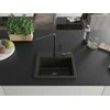 Granitinė virtuvinė plautuvė Mexen Milo su maišytuvu ir sifonu, Metallic juodas/auksinis+Juodas