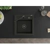 Granitinė virtuvinė plautuvė Mexen Vito su maišytuvu ir sifonu, Metallic juodas/auksinis+Juodas