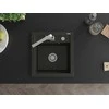 Granitinė virtuvinė plautuvė Mexen Vito su maišytuvu ir sifonu, Metallic juodas/auksinis+Chrome