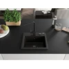 Granitinė virtuvinė plautuvė Mexen Milo su maišytuvu ir sifonu, Metallic juodas/auksinis+Juodas(B)