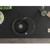 Granitinė virtuvinė plautuvė Mexen Kevin su maišytuvu ir sifonu, Metallic juodas/auksinis+Juodas