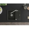 Granitinė virtuvinė plautuvė Mexen Enzo su maišytuvu ir sifonu, Metallic juodas/auksinis+Chrome