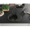 Granitinė virtuvinė plautuvė Mexen Kevin su maišytuvu ir sifonu, Metallic juodas/auksinis+Juodas