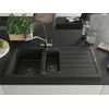 Granitinė virtuvinė plautuvė Mexen Andres su maišytuvu ir sifonu, Metallic juodas/auksinis+Juodas/Chrome