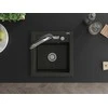 Granitinė virtuvinė plautuvė Mexen Vito su maišytuvu ir sifonu, Metallic juodas/auksinis+Juodas/Chrome