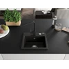 Granitinė virtuvinė plautuvė Mexen Milo su maišytuvu ir sifonu, Metallic juodas/auksinis+Juodas