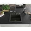 Granitinė virtuvinė plautuvė Mexen Vito su maišytuvu ir sifonu, Metallic juodas/auksinis+Juodas/Chrome