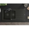 Granitinė virtuvinė plautuvė Mexen Andres su maišytuvu ir sifonu, Metallic juodas/auksinis+Juodas