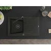 Granitinė virtuvinė plautuvė Mexen Cesar su maišytuvu ir sifonu, Metallic juodas/auksinis+Juodas