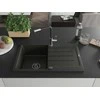 Granitinė virtuvinė plautuvė Mexen Bruno su maišytuvu ir sifonu, Metallic juodas/auksinis+Juodas/Chrome