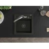 Granitinė virtuvinė plautuvė Mexen Vito su maišytuvu ir sifonu, Metallic juodas/auksinis+Juodas/Chrome