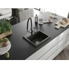 Granitinė virtuvinė plautuvė Mexen Milo su maišytuvu ir sifonu, Metallic juodas/auksinis+Juodas/Chrome