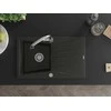Granitinė virtuvinė plautuvė Mexen Cesar su maišytuvu ir sifonu, Metallic juodas/auksinis+Chrome