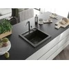 Granitinė virtuvinė plautuvė Mexen Vito su maišytuvu ir sifonu, Metallic juodas/auksinis+Juodas/Chrome