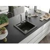 Granitinė virtuvinė plautuvė Mexen Vito su sifonu, Metallic juodas/auksinis