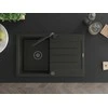 Granitinė virtuvinė plautuvė Mexen Bruno su maišytuvu ir sifonu, Metallic juodas/auksinis+Juodas