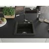 Granitinė virtuvinė plautuvė Mexen Vito su maišytuvu ir sifonu, Metallic juodas/auksinis+Juodas/Chrome