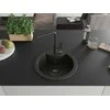 Granitinė virtuvinė plautuvė Mexen Diego su maišytuvu ir sifonu, Metallic juodas/auksinis+Juodas