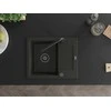 Granitinė virtuvinė plautuvė Mexen Enzo su maišytuvu ir sifonu, Metallic juodas/auksinis+Juodas