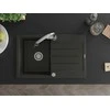 Granitinė virtuvinė plautuvė Mexen Bruno su maišytuvu ir sifonu, Metallic juodas/auksinis+Chrome