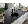 Granitinė virtuvinė plautuvė Mexen Diego su maišytuvu ir sifonu, Metallic juodas/auksinis+Juodas(B)