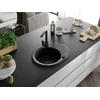 Granitinė virtuvinė plautuvė Mexen Kevin su maišytuvu ir sifonu, Metallic juodas/auksinis+Juodas(B)