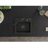 Granitinė virtuvinė plautuvė Mexen Milo su maišytuvu ir sifonu, Metallic juodas/auksinis+Juodas