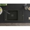 Granitinė virtuvinė plautuvė Mexen Elias su maišytuvu ir sifonu, Metallic juodas/auksinis+Juodas