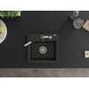 Granitinė virtuvinė plautuvė Mexen Milo su maišytuvu ir sifonu, Metallic juodas/auksinis+Juodas/Chrome