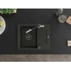 Granitinė virtuvinė plautuvė Mexen Enzo su maišytuvu ir sifonu, Metallic juodas/auksinis+Juodas/Chrome