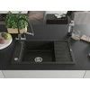 Granitinė virtuvinė plautuvė Mexen Elias su maišytuvu ir sifonu, Metallic juodas/auksinis+Juodas/Chrome