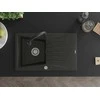 Granitinė virtuvinė plautuvė Mexen Cesar su maišytuvu ir sifonu, Metallic juodas/auksinis+Juodas