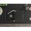 Granitinė virtuvinė plautuvė Mexen Cesar su maišytuvu ir sifonu, Metallic juodas/auksinis+Chrome