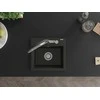 Granitinė virtuvinė plautuvė Mexen Milo su maišytuvu ir sifonu, Metallic juodas/auksinis+Juodas/Chrome