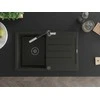 Granitinė virtuvinė plautuvė Mexen Bruno su maišytuvu ir sifonu, Metallic juodas/auksinis+Juodas/Chrome