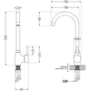 Granitinė virtuvinė plautuvė Mexen Elias su maišytuvu ir sifonu, Metallic juodas/auksinis+Chrome